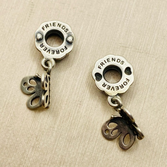 EUC Pandora 790531 Sterling Silver Friends Forever Butterfly Animal Dangle Charm - Picture 3 of 10